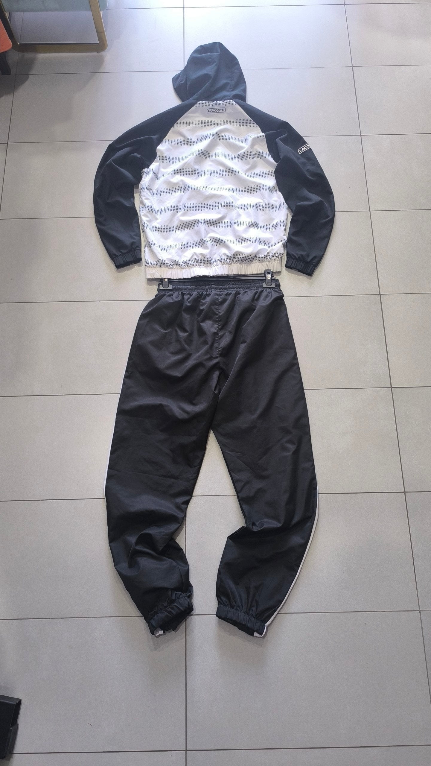 Tuta completa Lacoste Sport vintage bianca nera taglia M - TrackSuit Vintage