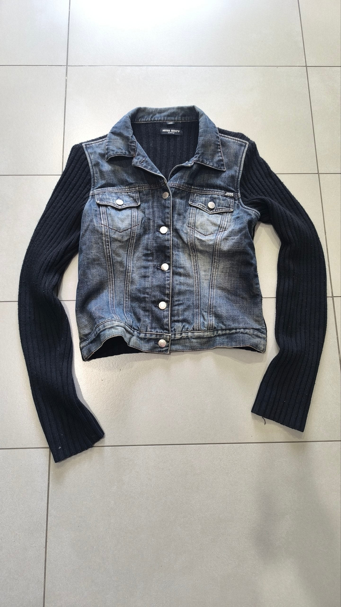 Giubbino Miss Sixty Luxury denim nero Y2K taglia L