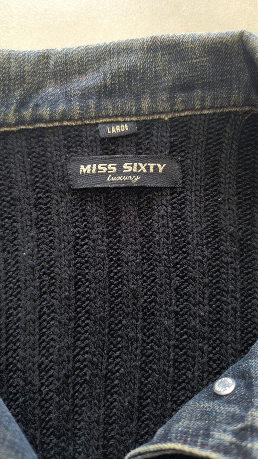 Giubbino Miss Sixty Luxury denim nero Y2K taglia L