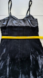 Abito top velluto nero raso grigio Y2K lingerie S
