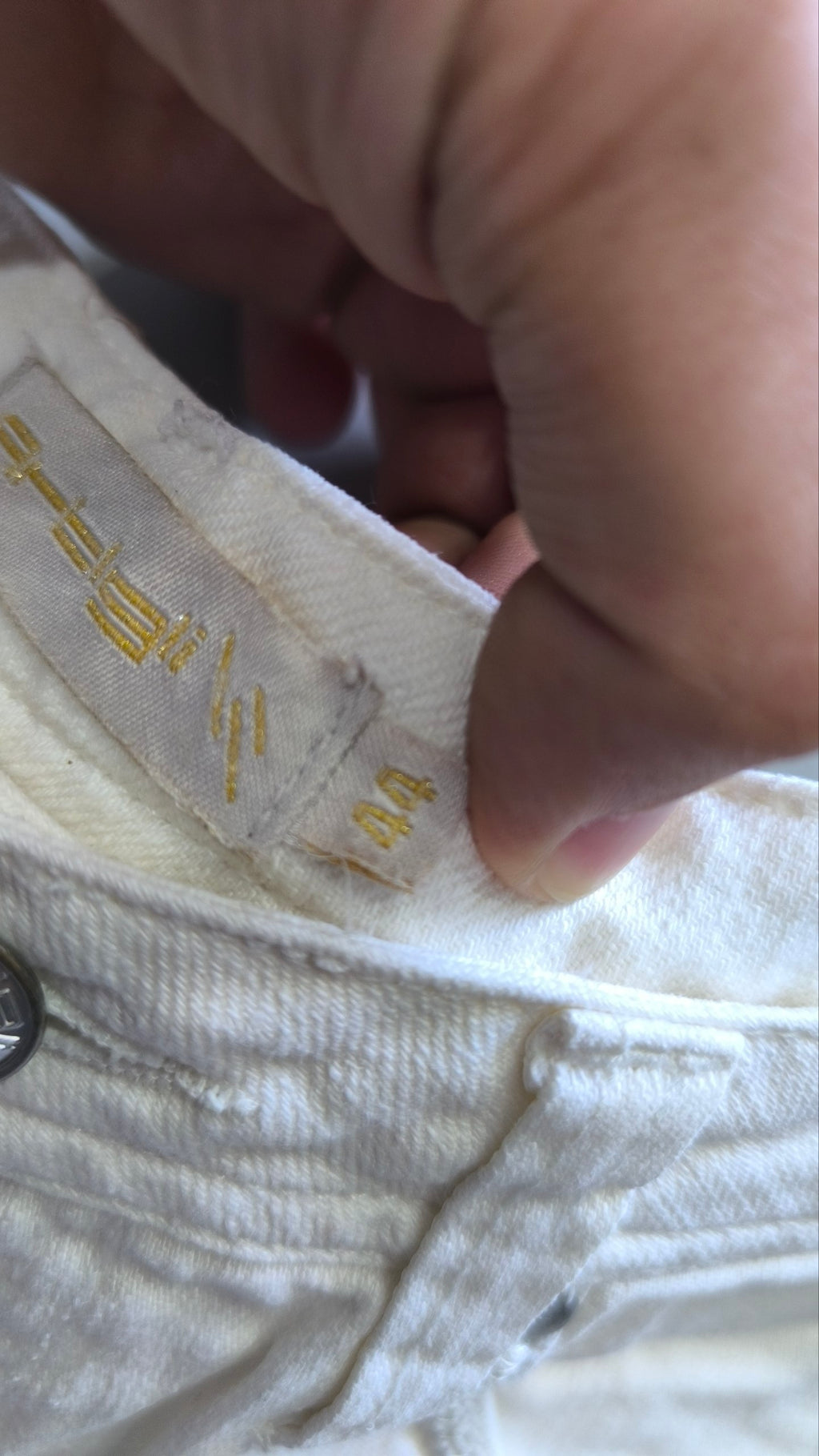 Pantaloncini bianchi donna Y2K vita bassa con zip (M)