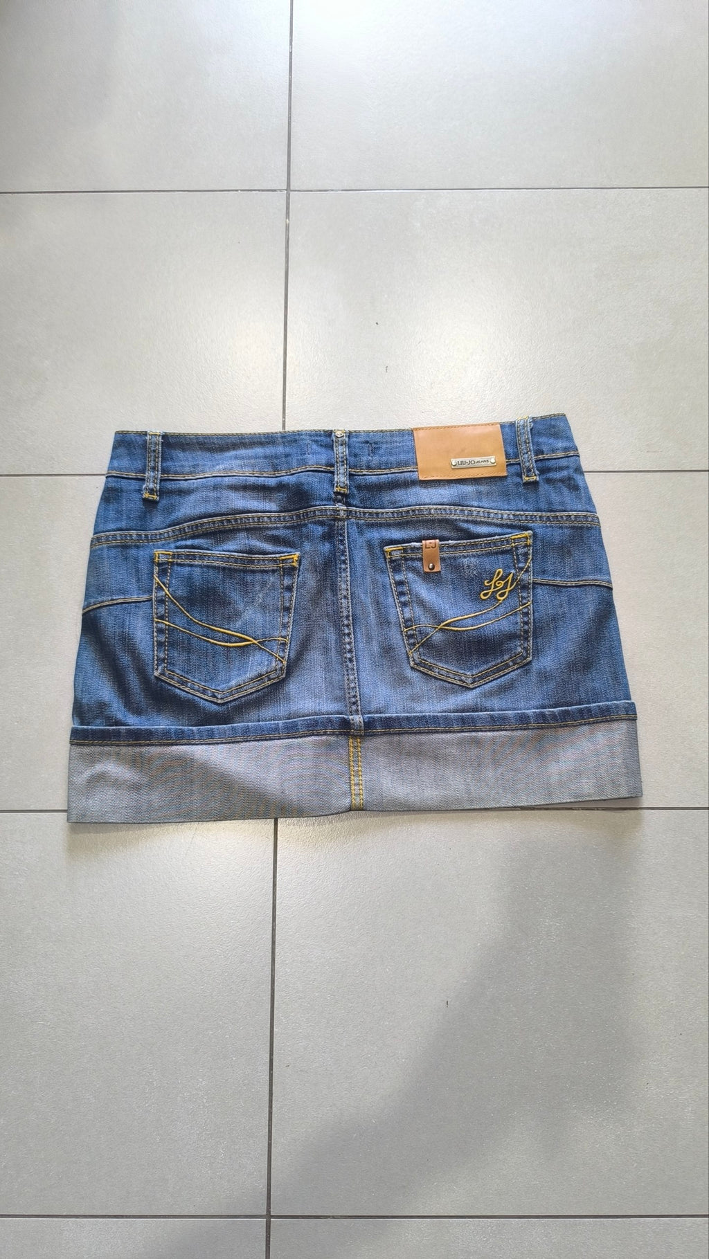Minigonna Liu Jo Jeans Y2K denim vita bassa (M) Vintage Skirt Embroidered