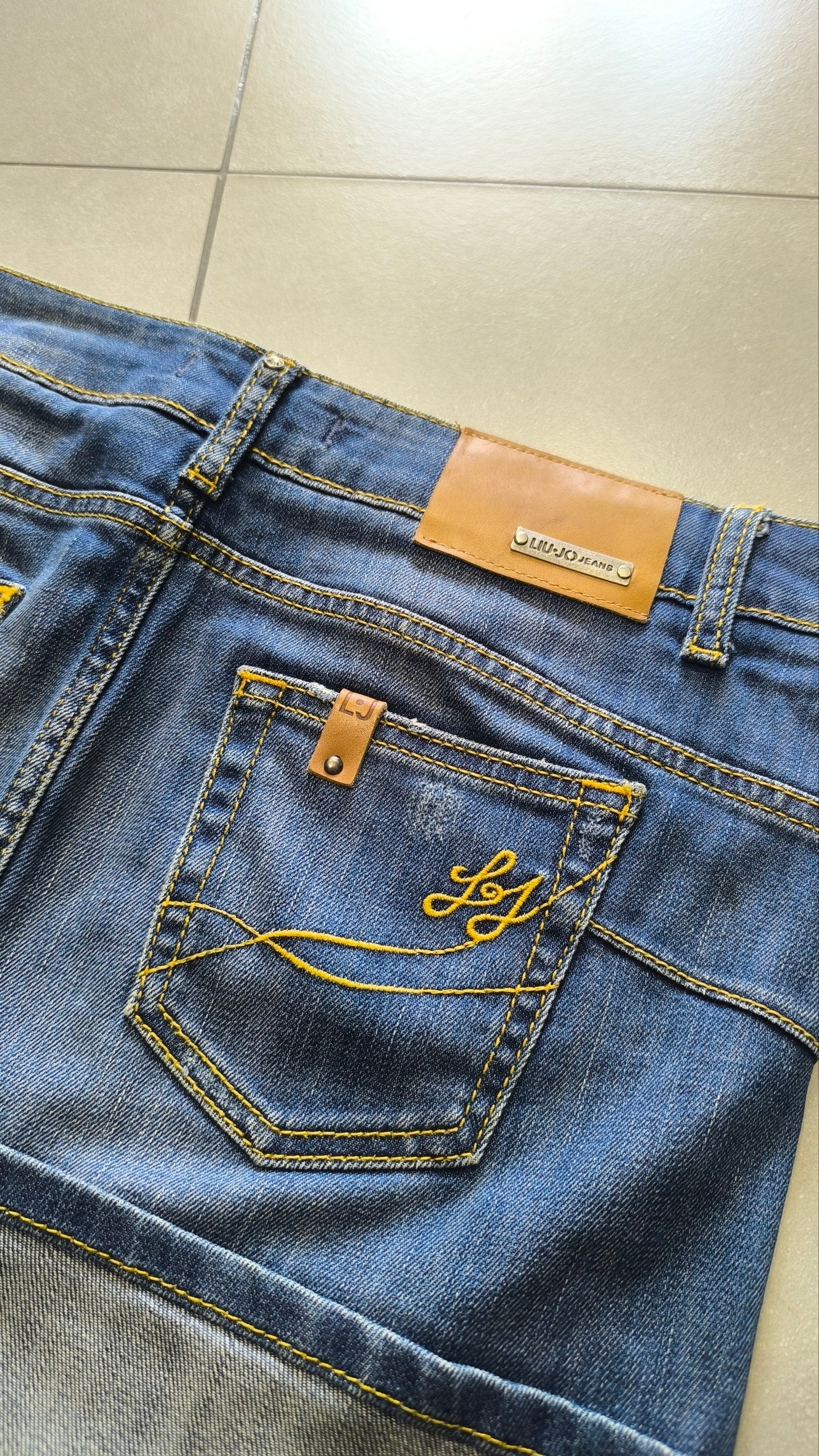 Minigonna Liu Jo Jeans Y2K denim vita bassa (M) Vintage Skirt Embroidered