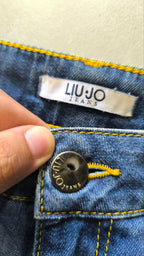 Minigonna Liu Jo Jeans Y2K denim vita bassa (M) Vintage Skirt Embroidered