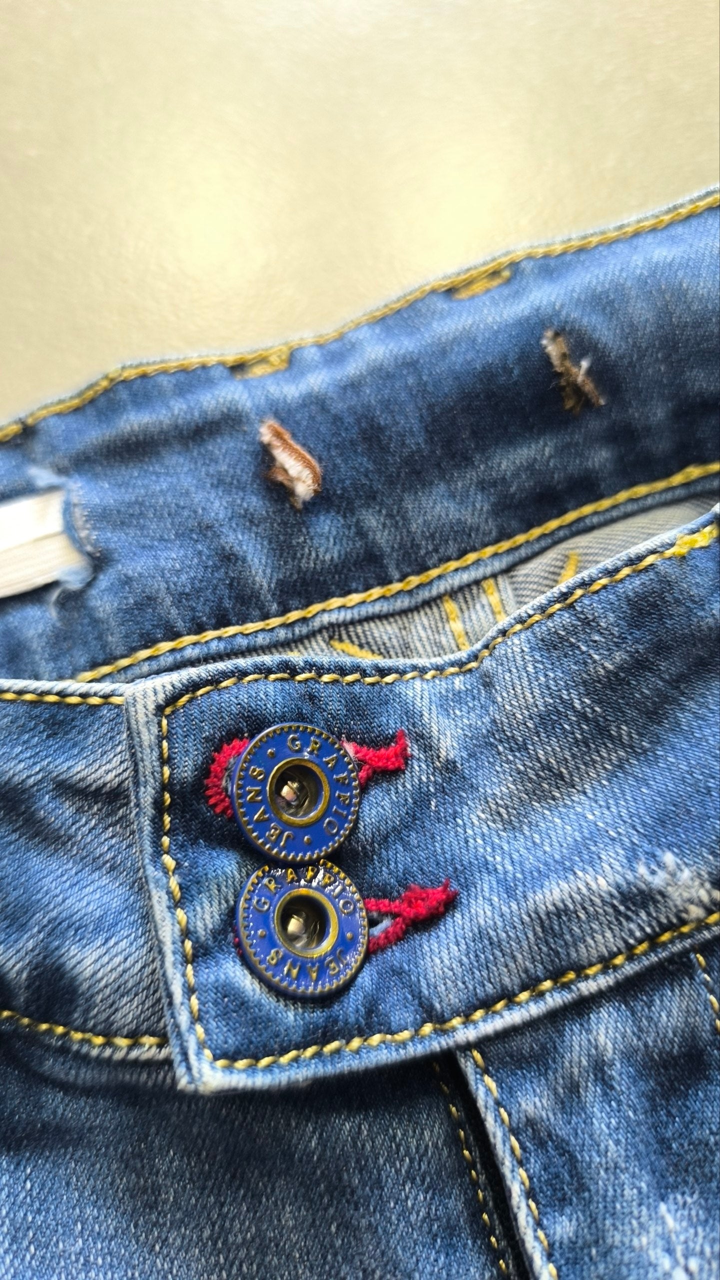 Shorts jeans donna Y2K strass blu vita bassa XXS