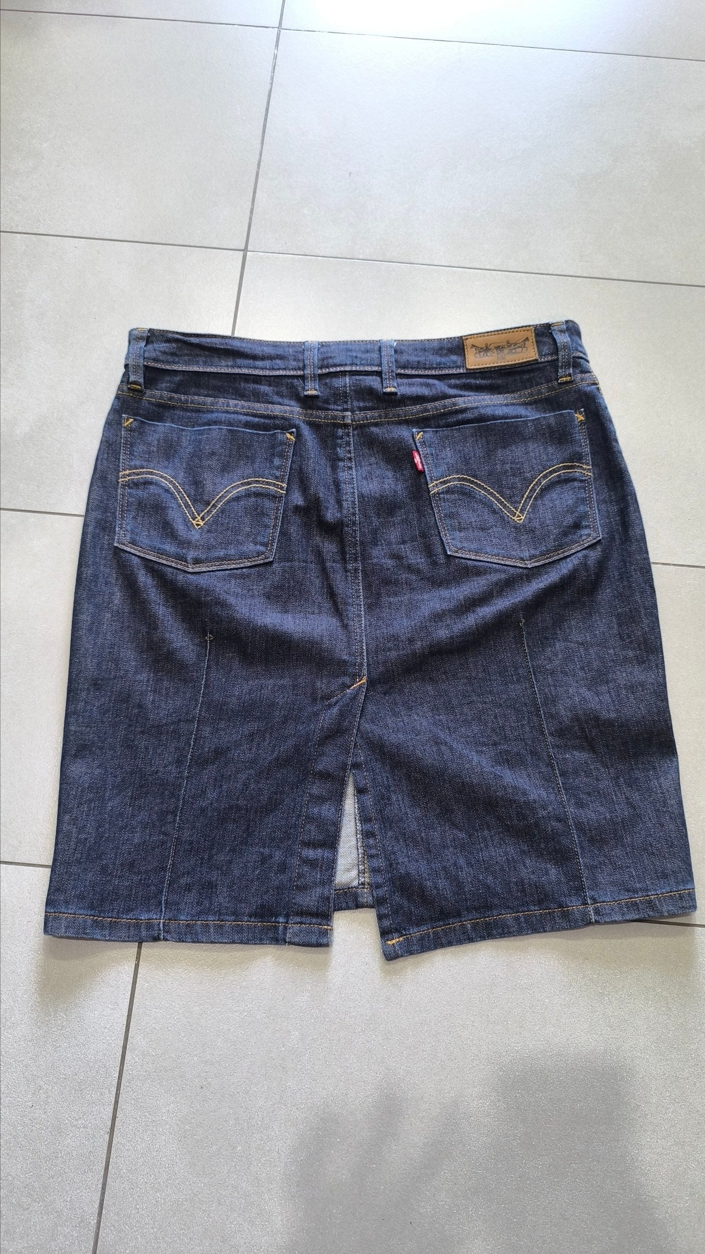 Gonna Levi’s jeans denim scuro vintage vita bassa L Y2K Rare Levis Piece