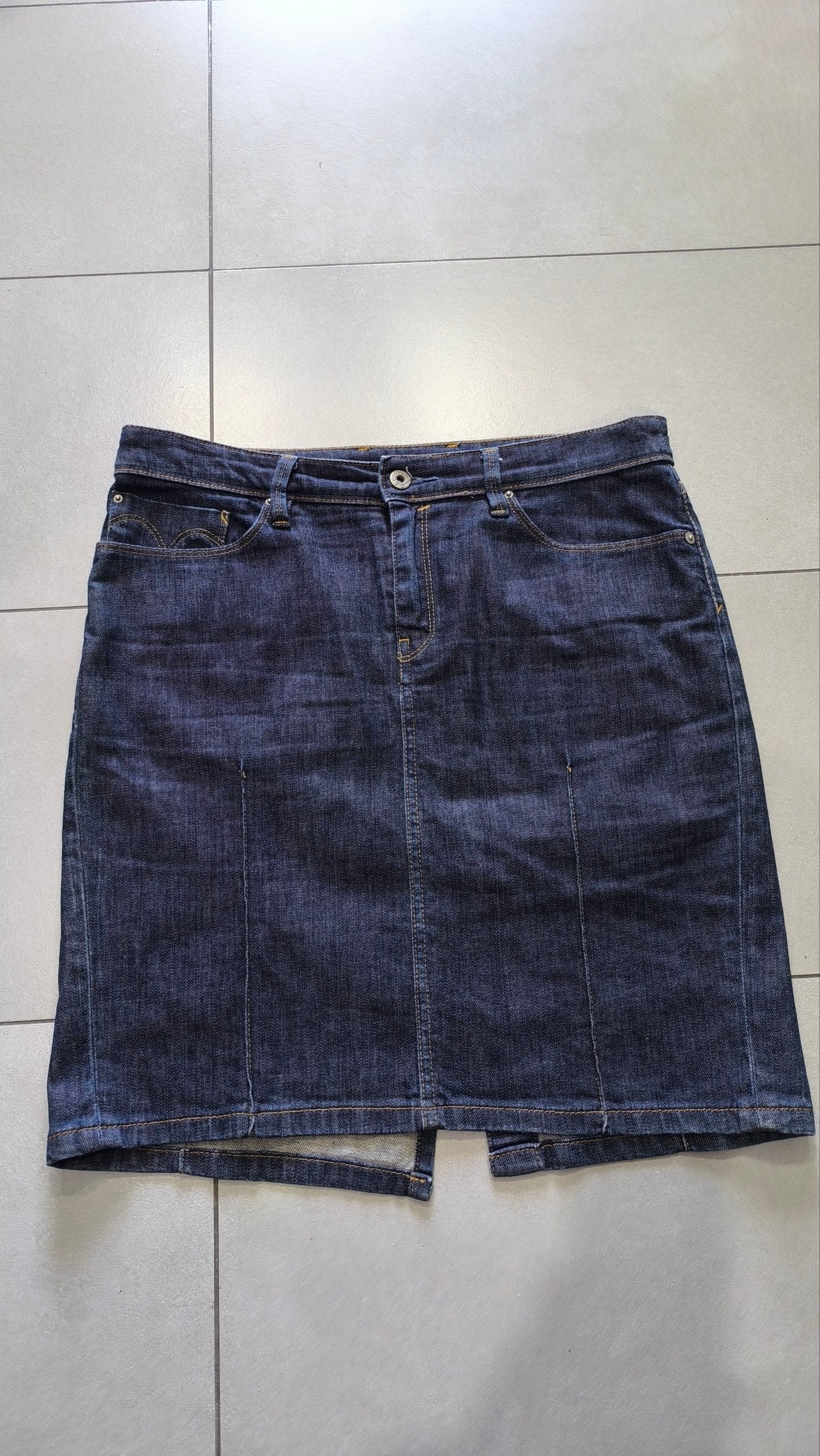 Gonna Levi’s jeans denim scuro vintage vita bassa L Y2K Rare Levis Piece
