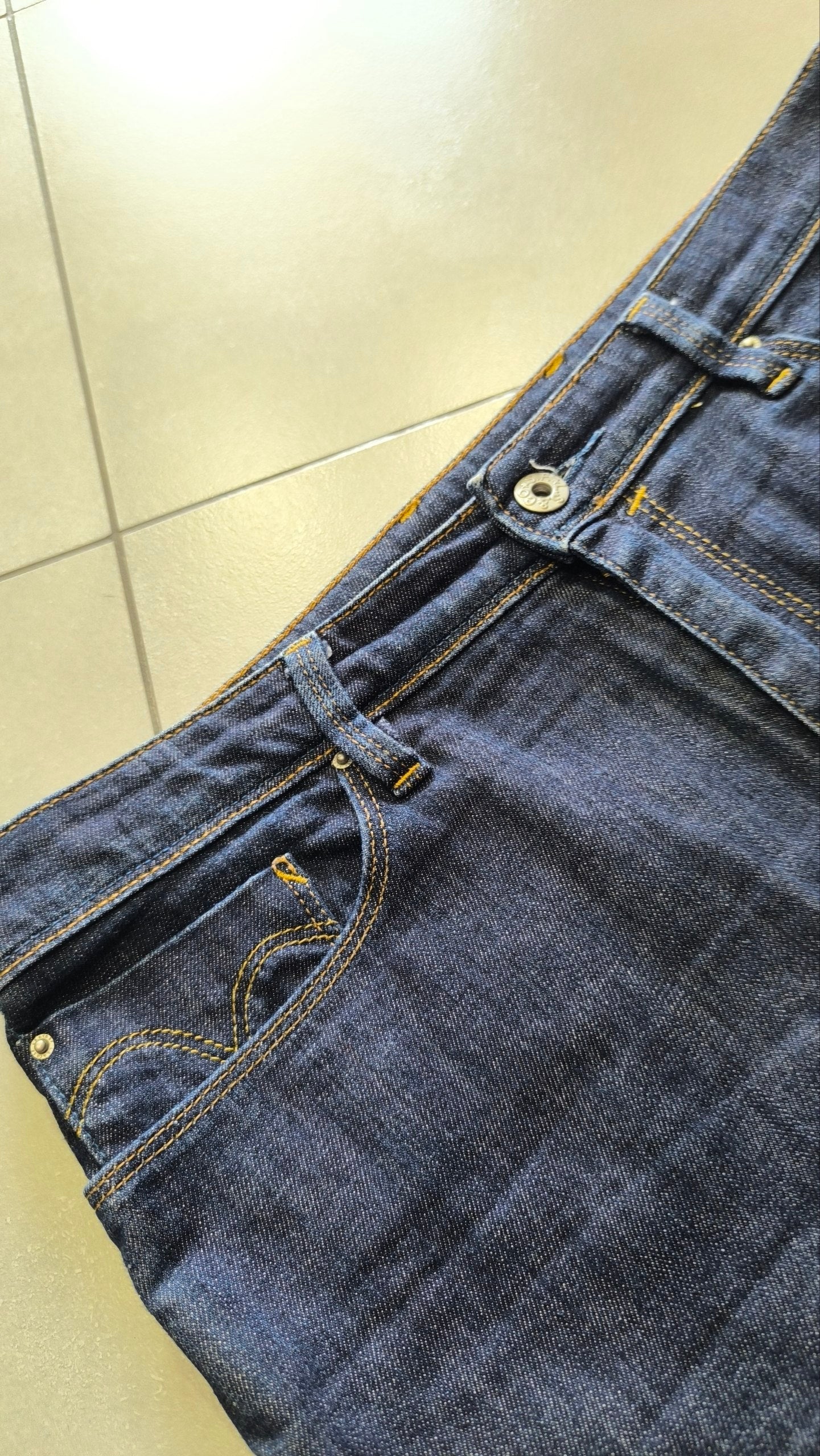 Gonna Levi’s jeans denim scuro vintage vita bassa L Y2K Rare Levis Piece
