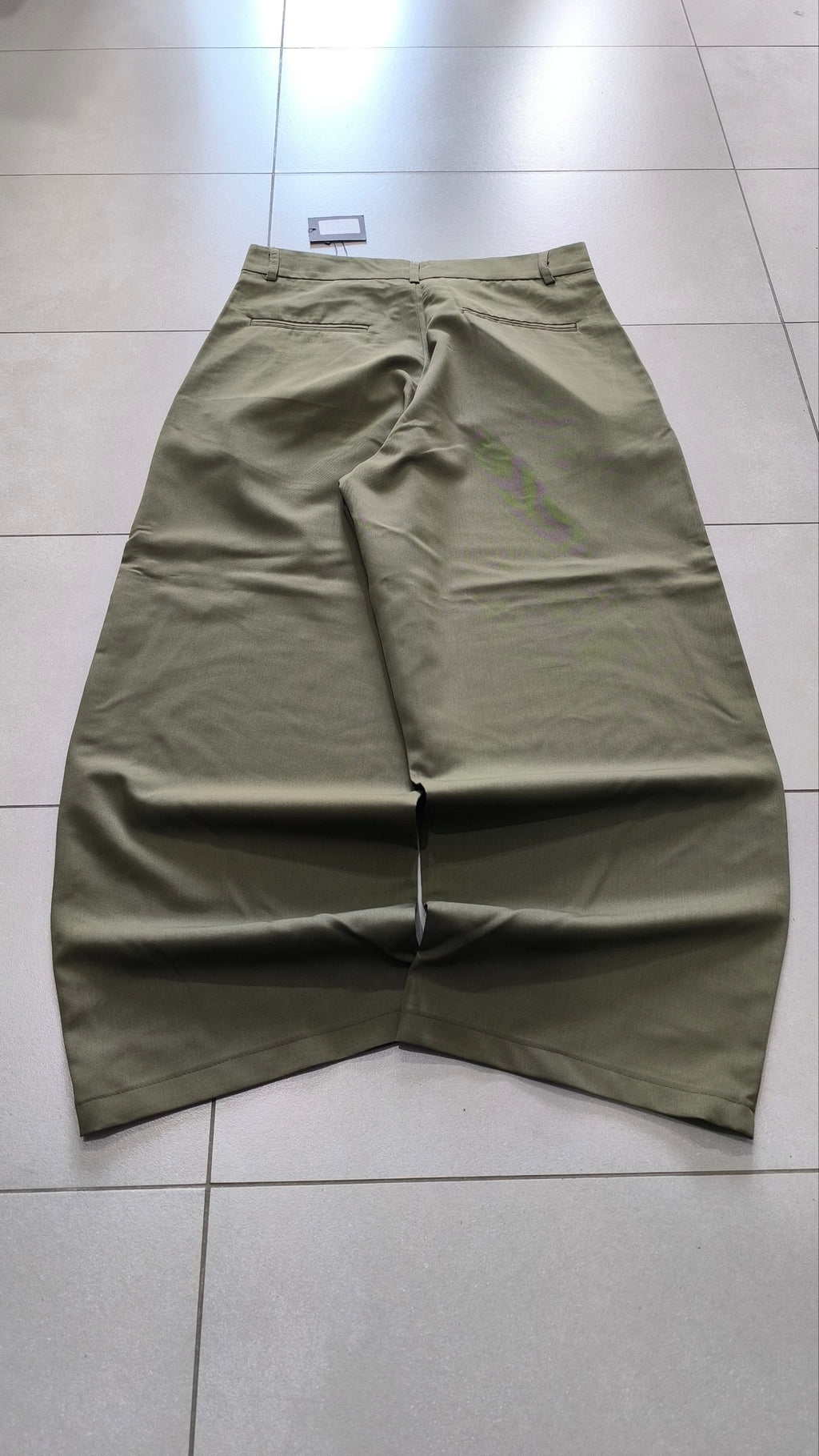 Pantalone uomo wide leg verde oliva cotone sartoriale Baggy Fit Vintage Y2K