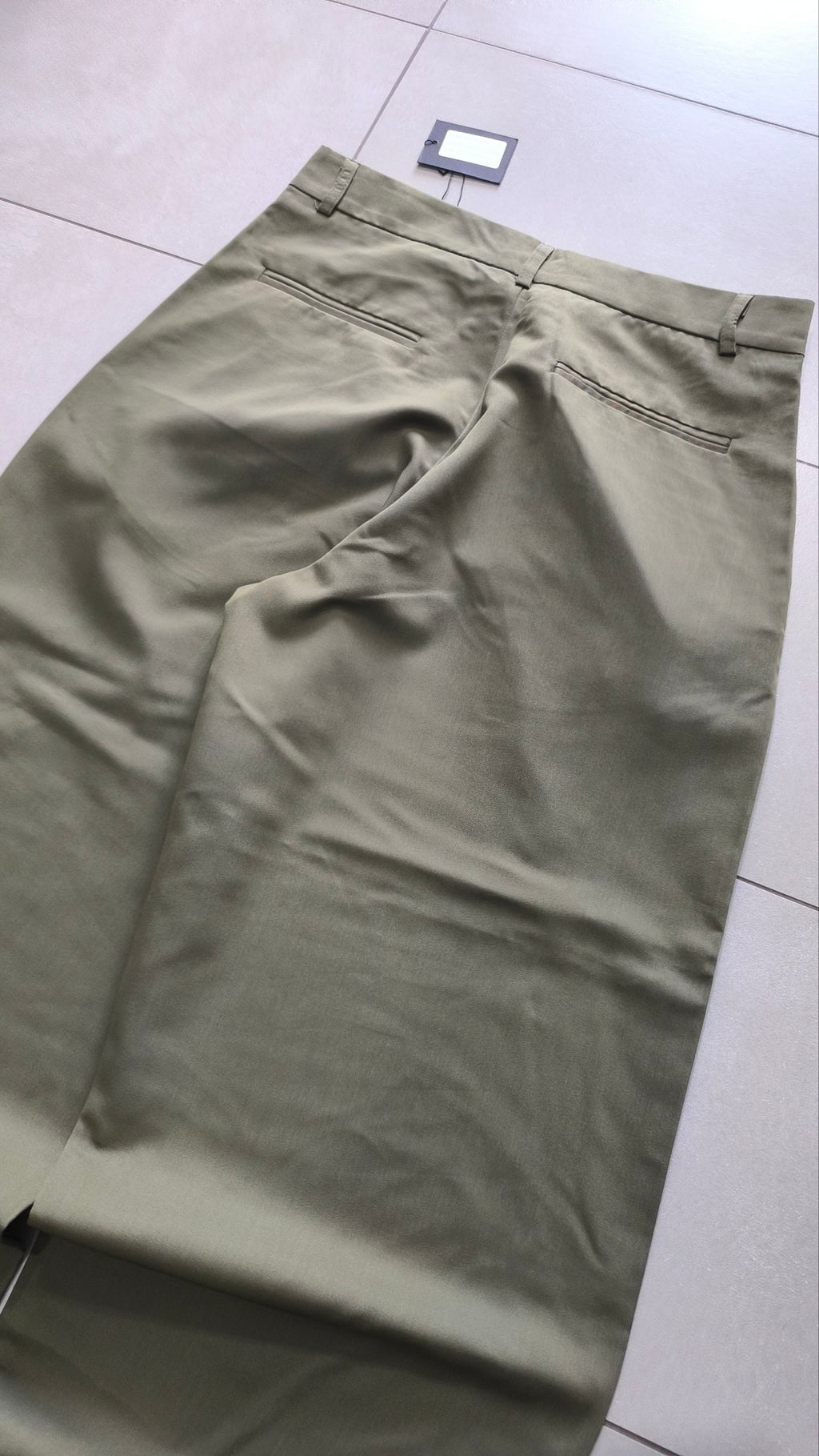 Pantalone uomo wide leg verde oliva cotone sartoriale Baggy Fit Vintage Y2K