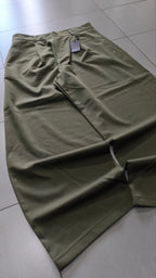 Pantalone uomo wide leg verde oliva cotone sartoriale Baggy Fit Vintage Y2K
