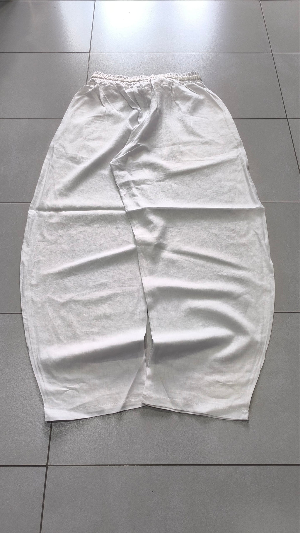 Pantalone uomo balloon bianco misto lino wide leg Baggy Fit - Linen Pants Vintage Y2K