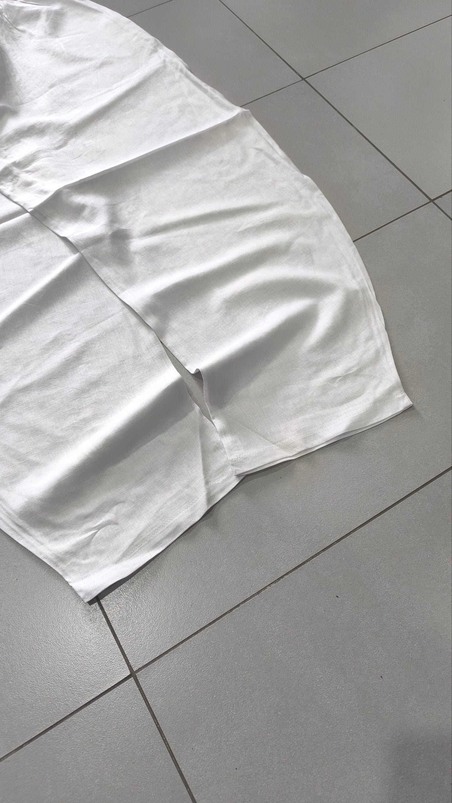 Pantalone uomo balloon bianco misto lino wide leg Baggy Fit - Linen Pants Vintage Y2K