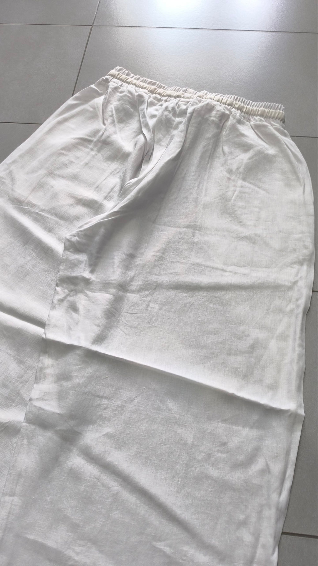 Pantalone uomo balloon bianco misto lino wide leg Baggy Fit - Linen Pants Vintage Y2K