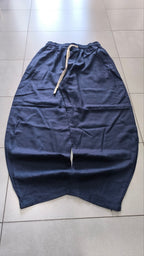 Pantalone uomo balloon Blu misto lino wide leg Baggy Fit - Linen Pants Vintage Y2K