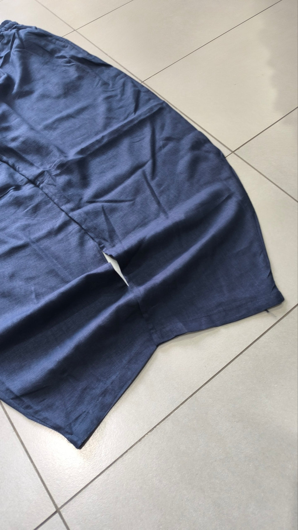 Pantalone uomo balloon Blu misto lino wide leg Baggy Fit - Linen Pants Vintage Y2K