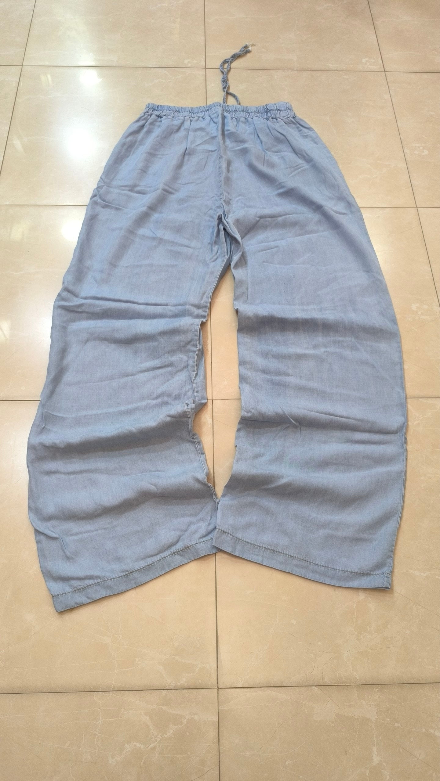 Pantaloni azzurri wide leg con elastico in vita Super Baggy Fit Light Pants Taglia Unica
