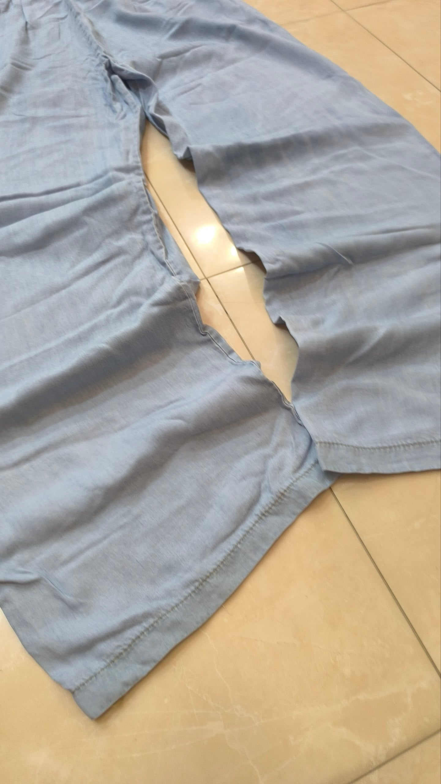 Pantaloni azzurri wide leg con elastico in vita Super Baggy Fit Light Pants Taglia Unica