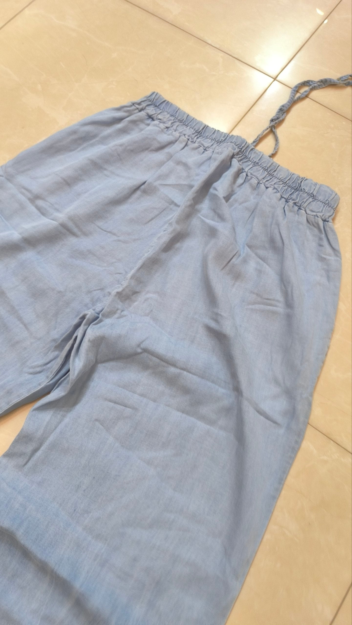 Pantaloni azzurri wide leg con elastico in vita Super Baggy Fit Light Pants Taglia Unica