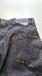 Jorts Static Studio denim nero stampa crane streetwear - Japan Style Vintage Y2K Denim