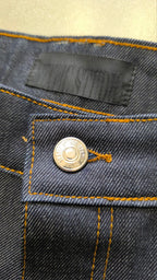 Jorts Static Studio Raw Denim Blu patch streetwear Vintage Y2K Printed Particular Hip-Hop (L)