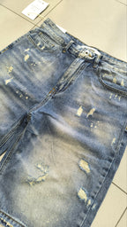Jorts Leox Denim Blu con Rotture Baggy Embroidered Particular Y2K
