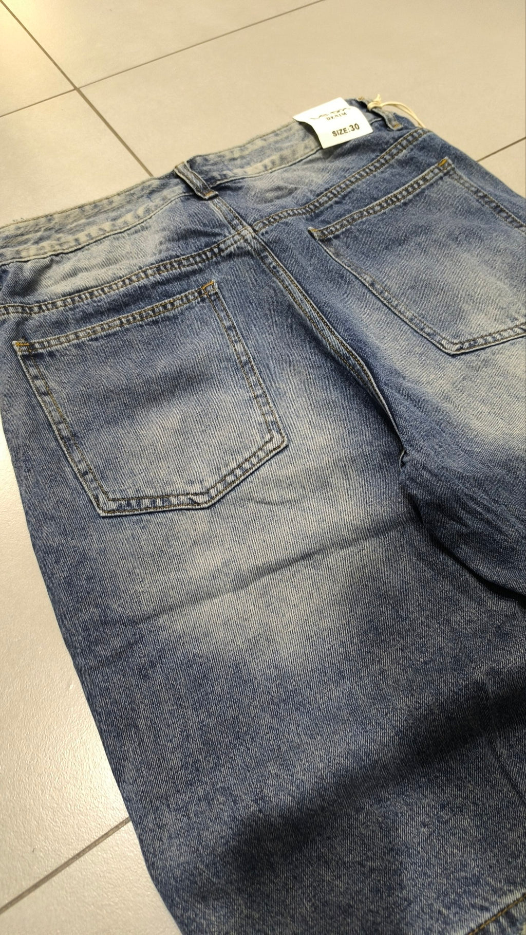Jorts Leox Denim Blu con Rotture Baggy Embroidered Particular Y2K
