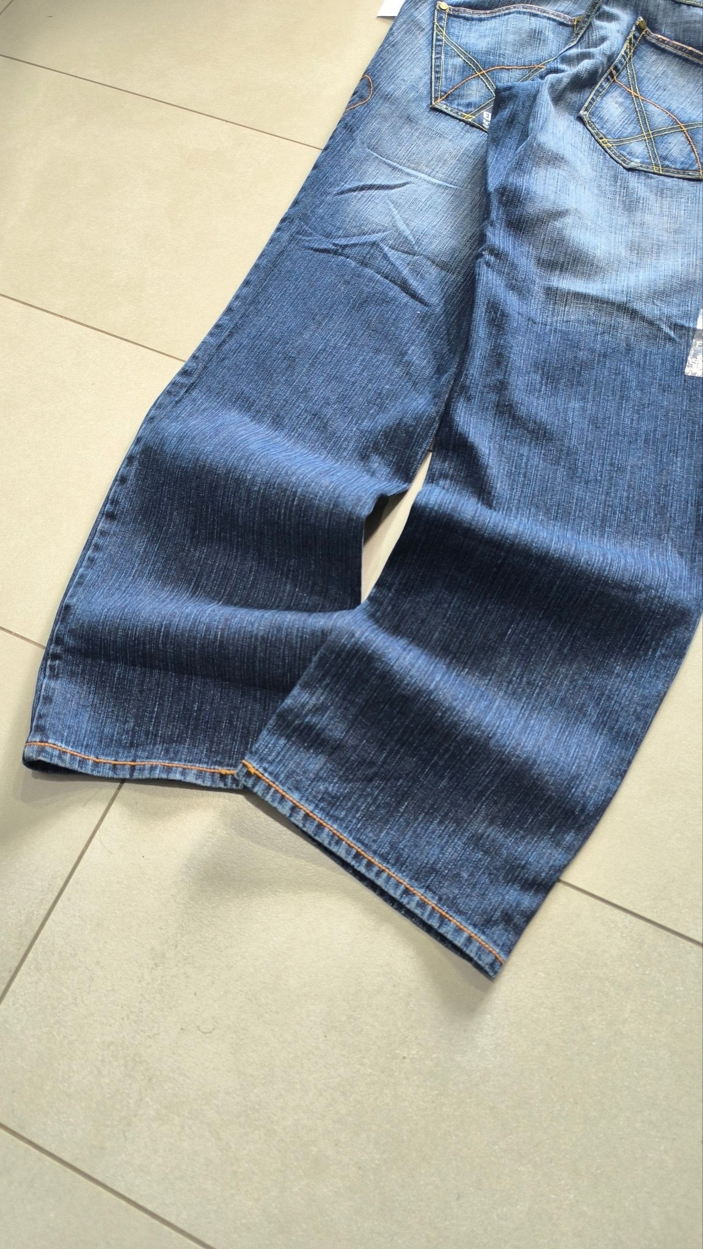 Jeans ENYCE uomo baggy wide leg blu Y2K vintage streetwear