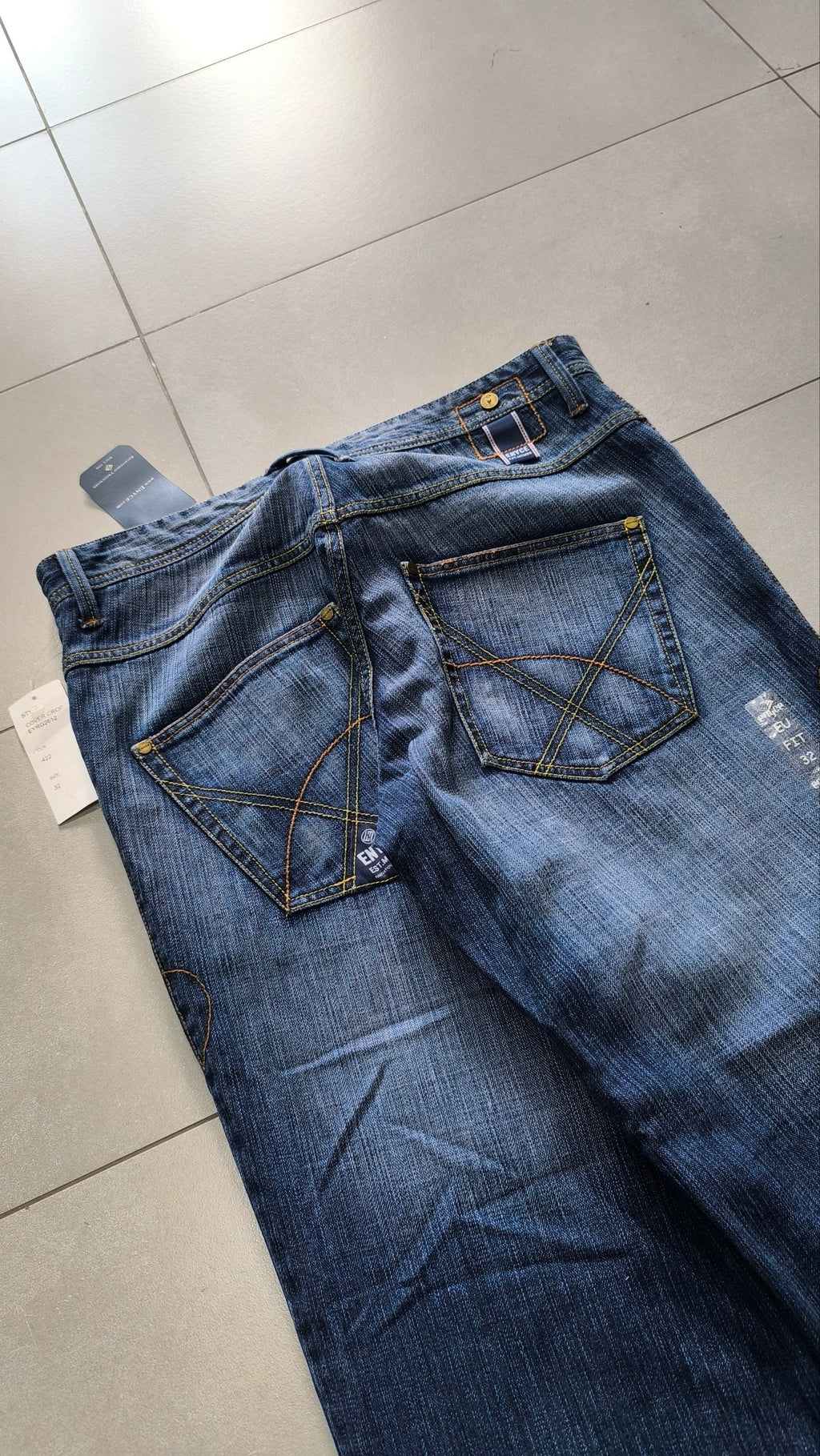 Jeans ENYCE uomo baggy wide leg blu Y2K vintage streetwear