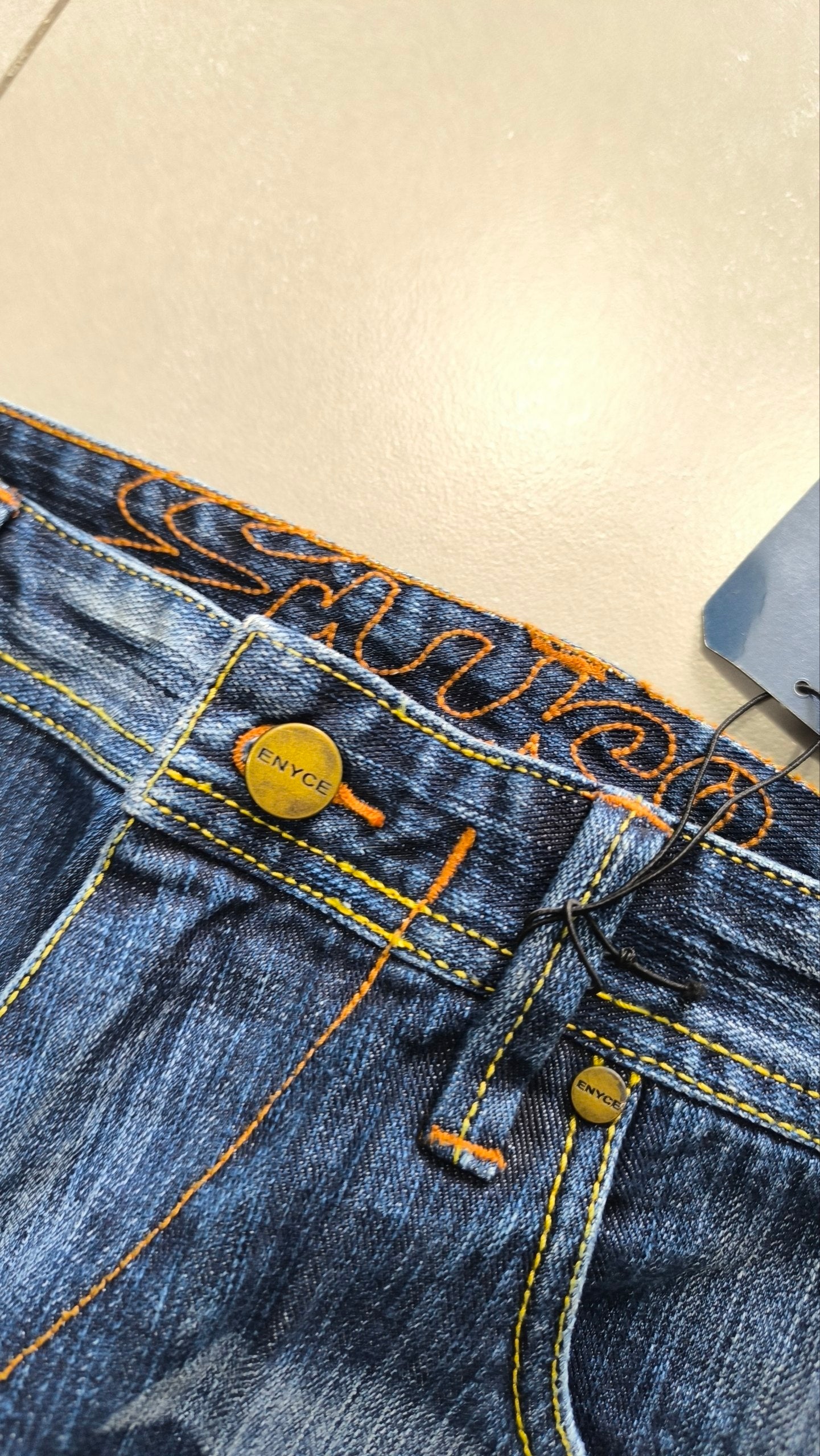 Jeans ENYCE uomo baggy wide leg blu Y2K vintage streetwear