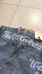 Jeans 96 Novantasei uomo baggy wide leg ricamati Y2K streetwear (L)