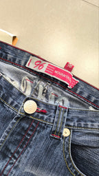 Jeans 96 Novantasei uomo baggy wide leg ricamati Y2K streetwear (L)