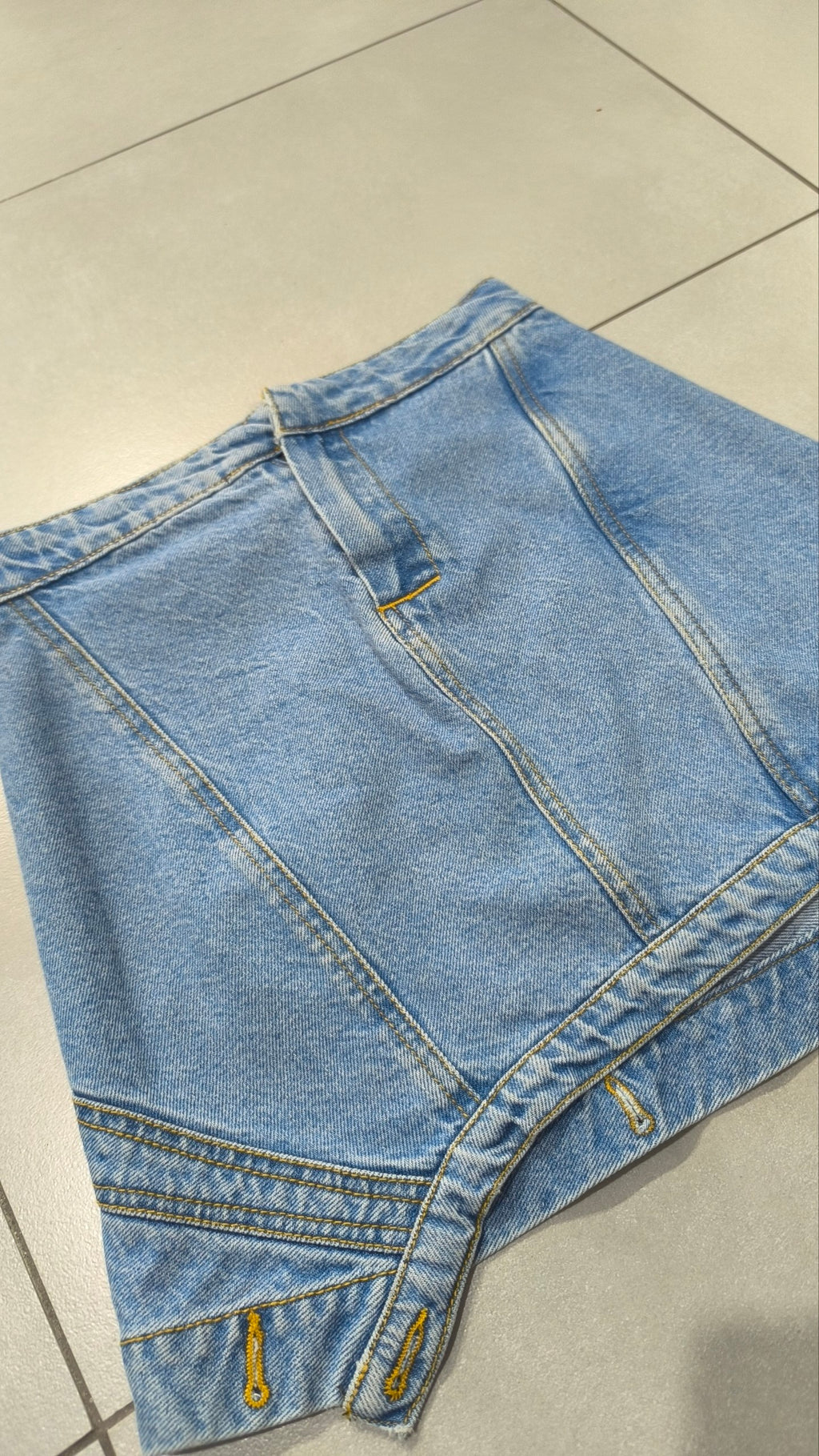 Minigonna jeans donna vintage Y2K denim asimmetrica low waist (S)