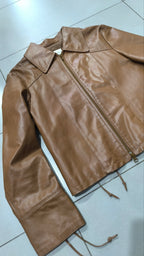Giacca pelle vera Motivi donna IT42 marrone vintage Y2K Vintage Jacket Real Leather Y2K Vintage