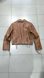 Giacca pelle vera Motivi donna IT42 marrone vintage Y2K Vintage Jacket Real Leather Y2K Vintage