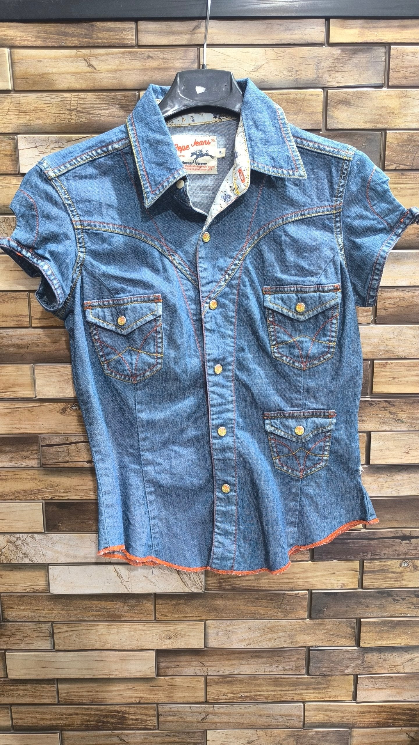 Camicia Pepe Jeans donna S denim Y2K western sexy