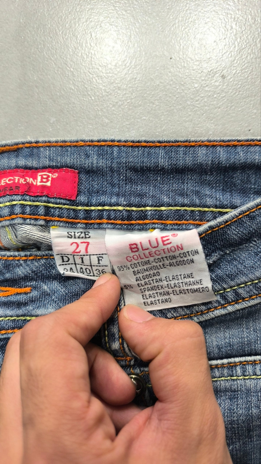 Denim Jeans Vintage Y2K Bootcut Flare Fit Low Waist Embroidered Particular (XS)