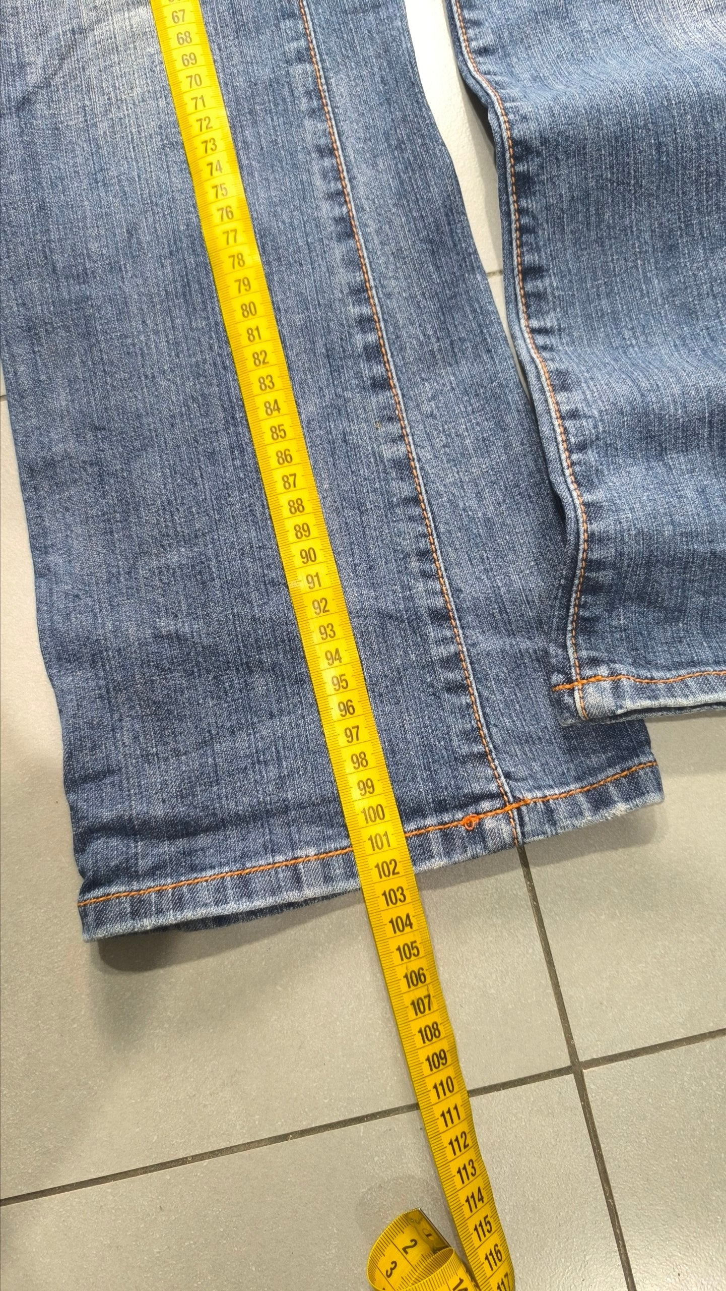 Denim Jeans Vintage Y2K Bootcut Flare Fit Low Waist Embroidered Particular (XS)