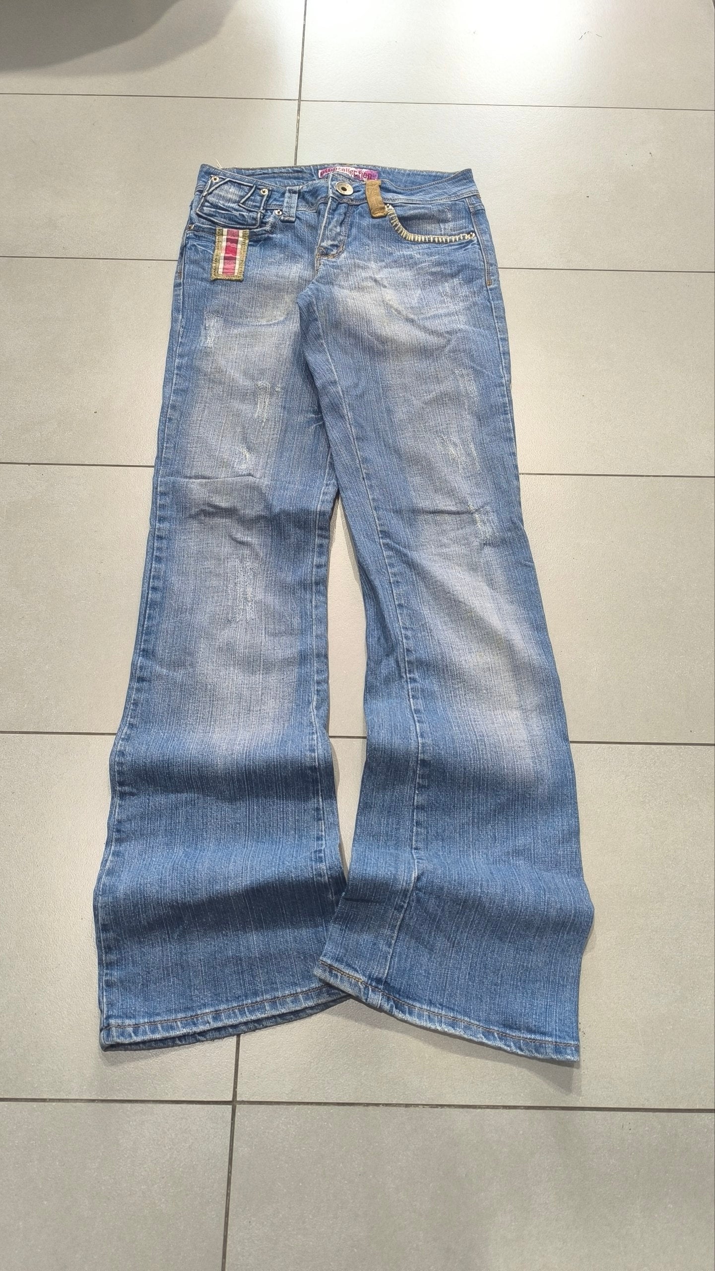 Denim Jeans Vintage Y2K Particular anni 2000 Low Waist Bootcut FLare (XS)