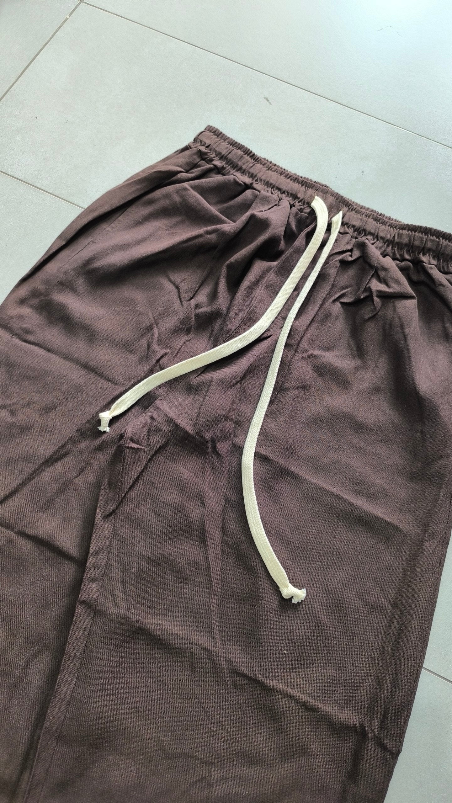 Pantaloni Uomo Lino Baggy Wide Leg Oversize Relaxed Fit