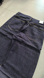 Raw Denim Jeans Dark Blue Super Baggy Balloon Vintage Y2K Particulare Hip-Hop