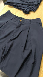 Pantalone Blu Navy balloon baggy fit uomo vintage Y2K elegante streetwear