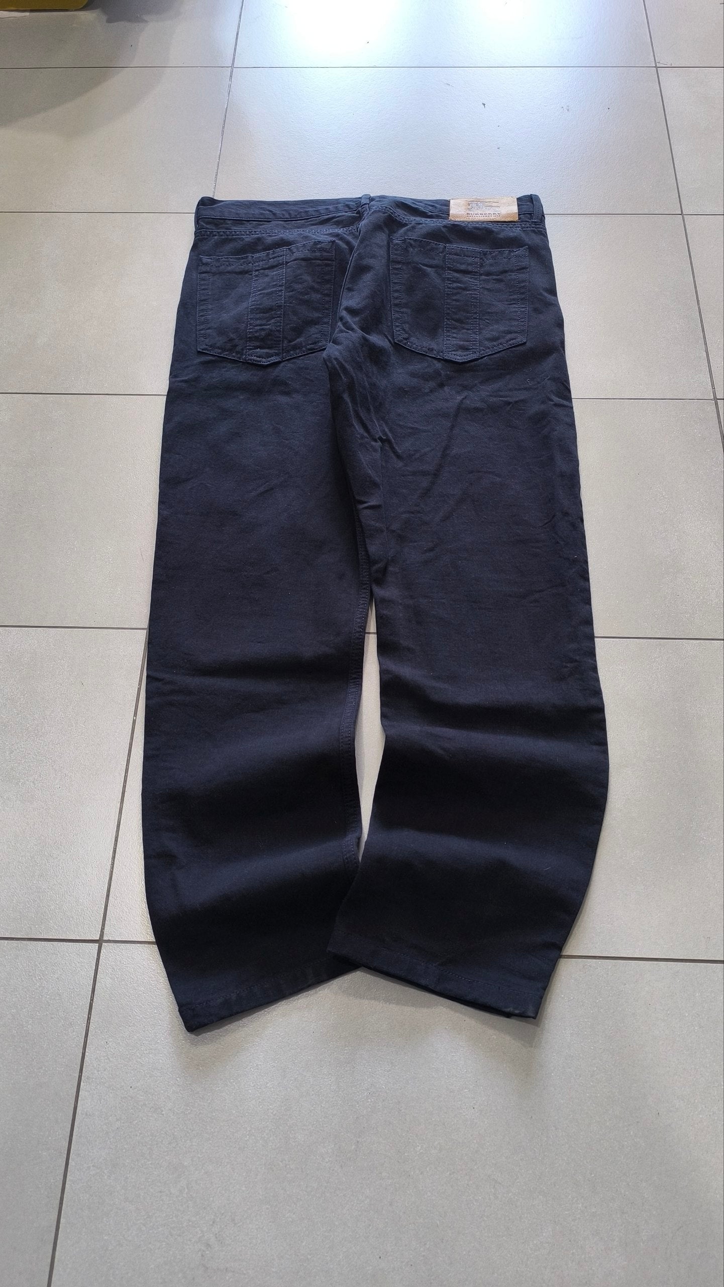 Jeans uomo Burberry London taglia 34 blu navy baggy loose fit (L)