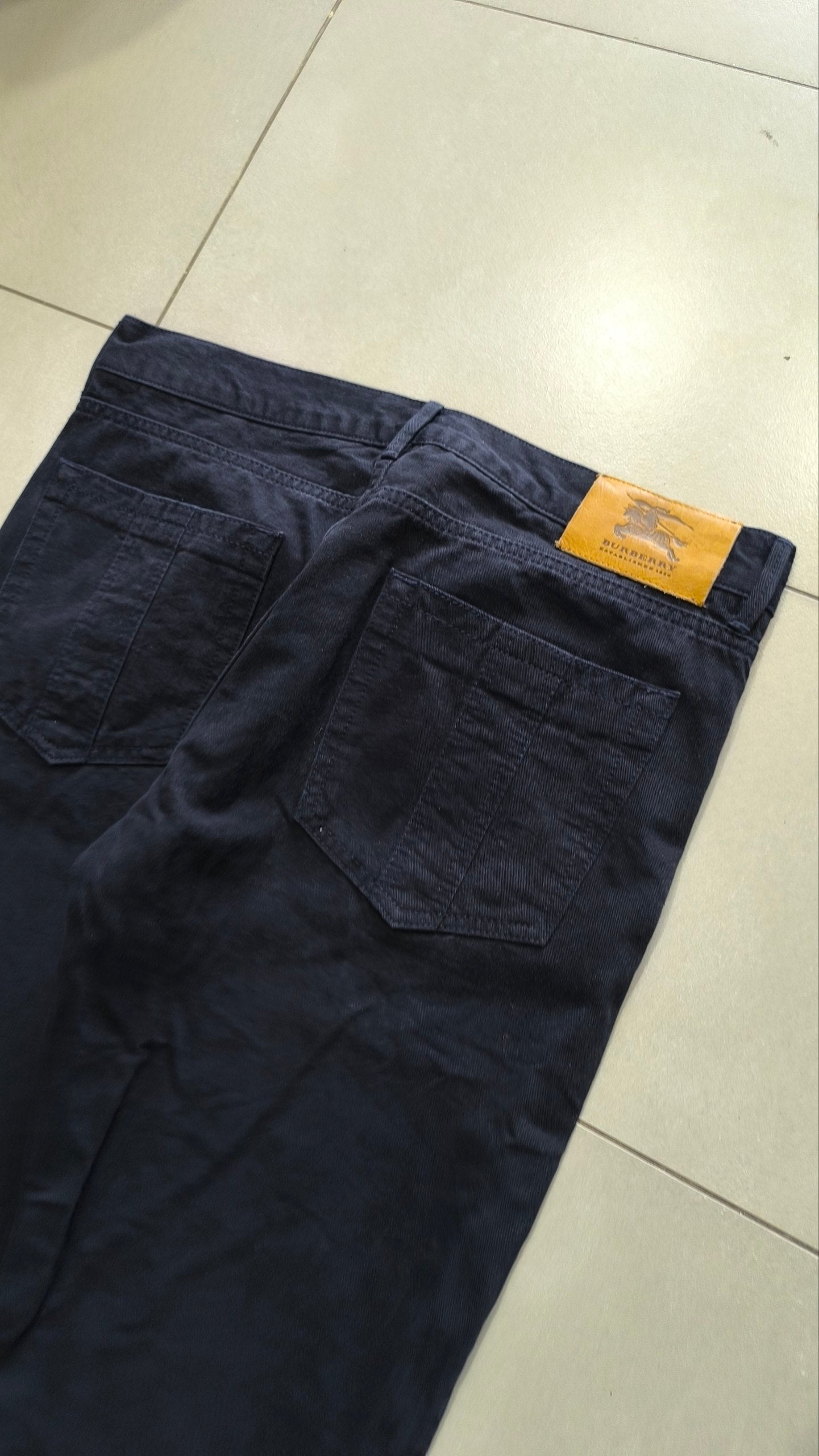 Jeans uomo Burberry London taglia 34 blu navy baggy loose fit (L)
