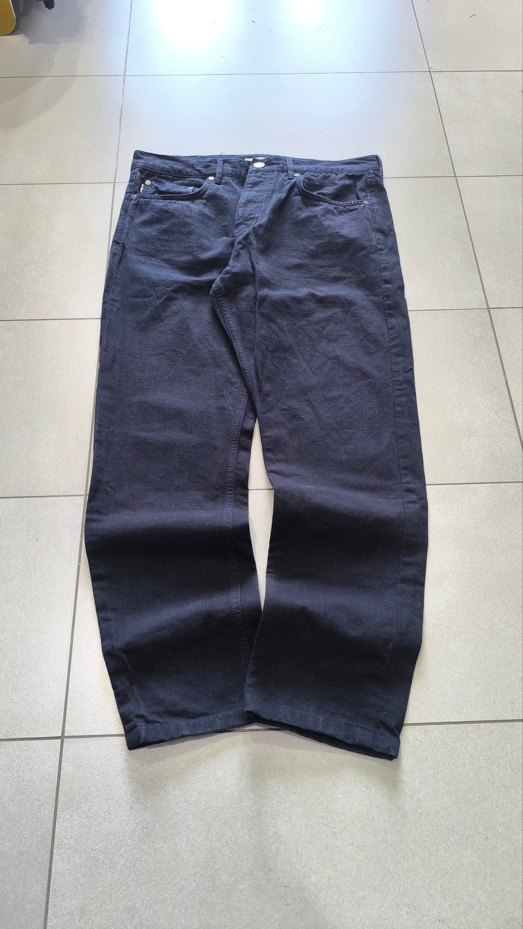 Jeans uomo Burberry London taglia 34 blu navy baggy loose fit (L)