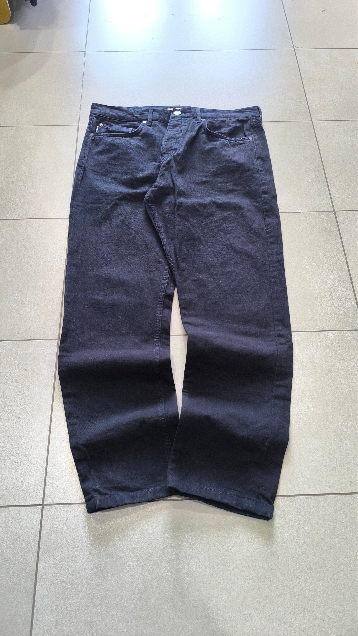 Jeans uomo Burberry London taglia 34 blu navy baggy loose fit (L)