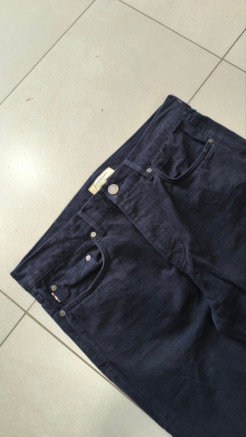 Jeans uomo Burberry London taglia 34 blu navy baggy loose fit (L)