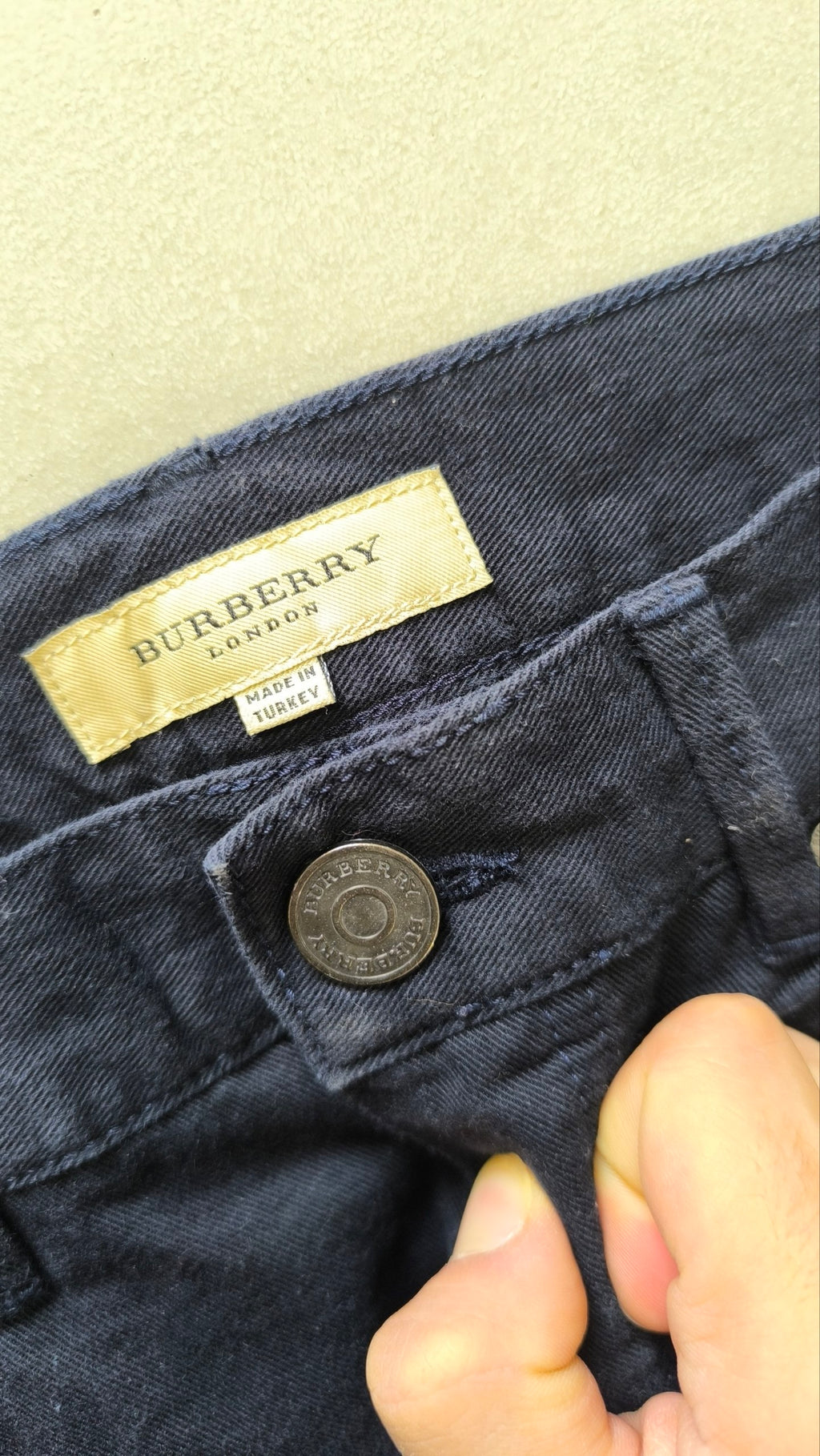 Jeans uomo Burberry London taglia 34 blu navy baggy loose fit (L)