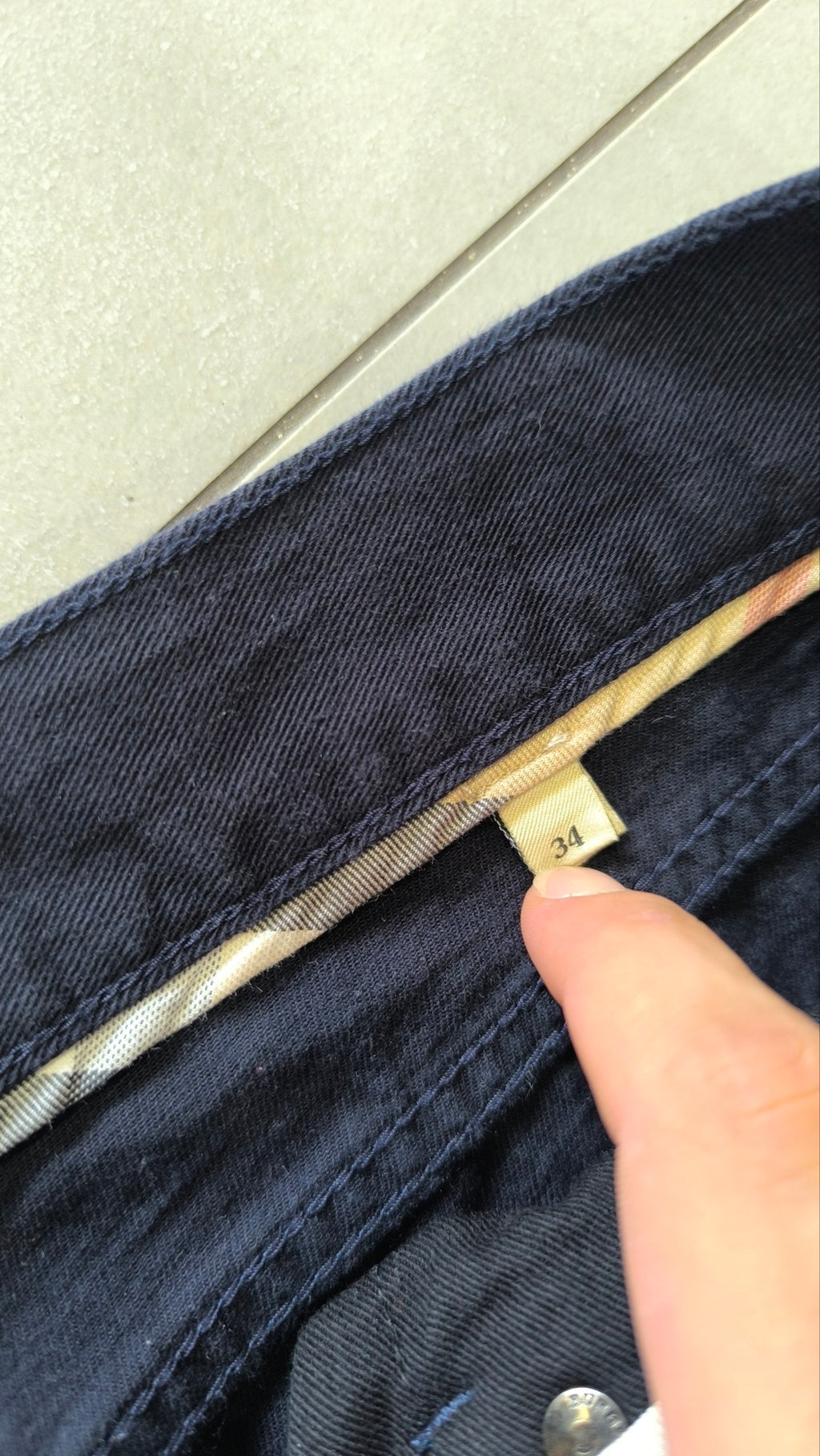 Jeans uomo Burberry London taglia 34 blu navy baggy loose fit (L)