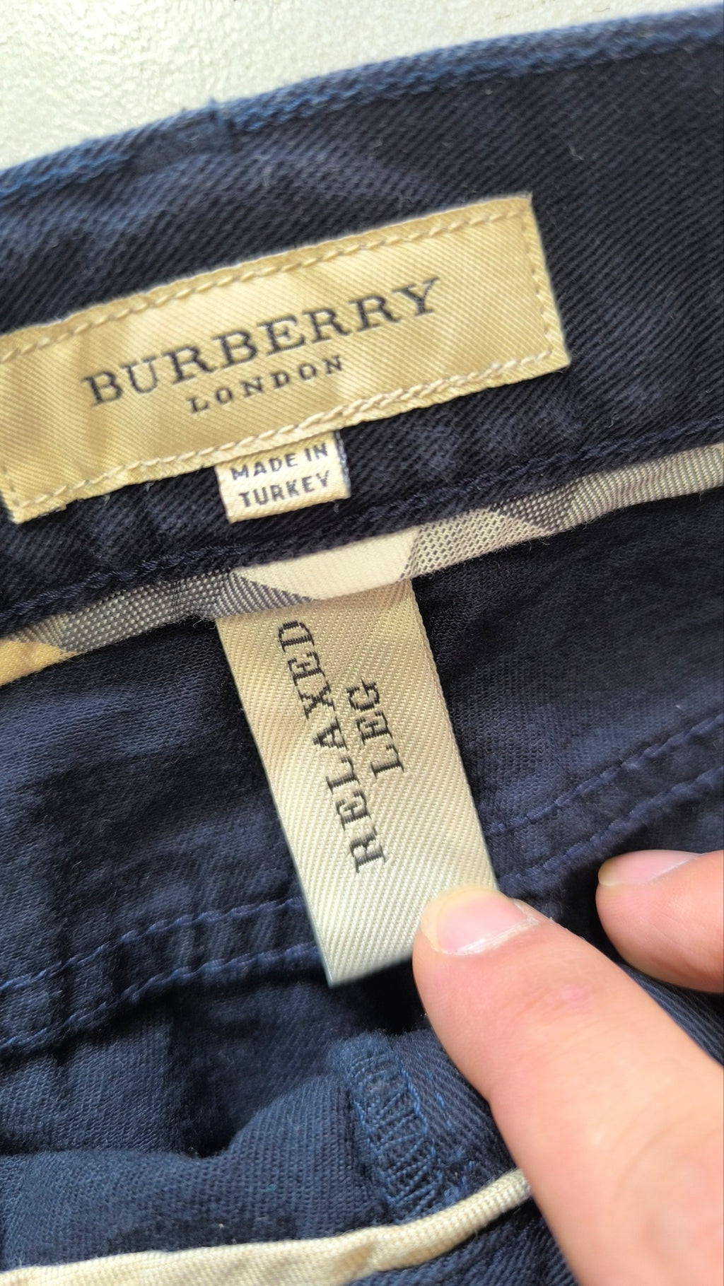 Jeans uomo Burberry London taglia 34 blu navy baggy loose fit (L)